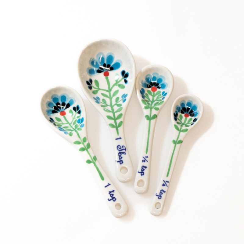 Ceramic Floral Measuring Spoons | NZ