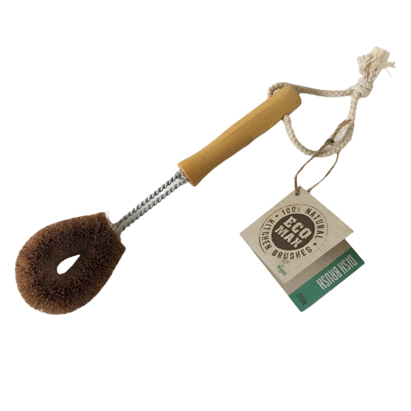 Eco Max Coconut Fibre Dish Brush - natural, plastic-free, home compostable NZ