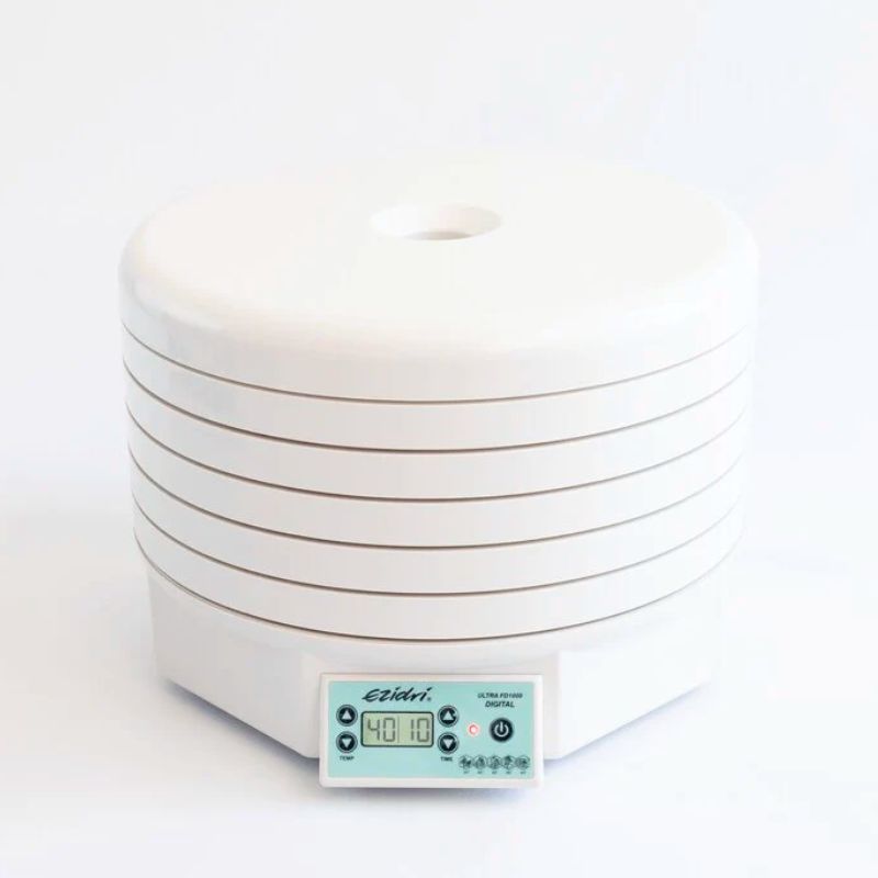 Ezidri Ultra FD1000 Digital Dehydrator with 5 trays - front view showing digital control panel.