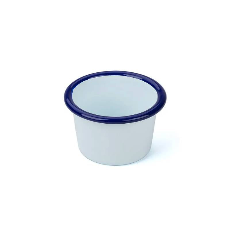 Falcon Enamel Mini Dip Cup - White with Blue Rim