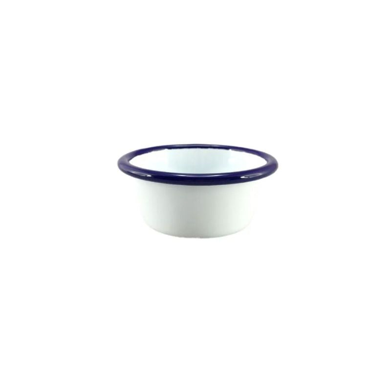 Falcon Enamel Mini Dip Plate - White with Blue Rim