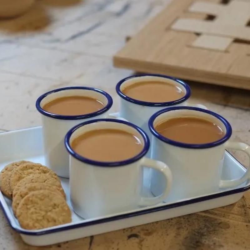 Falcon Enamel Mugs - White / Blue NZ