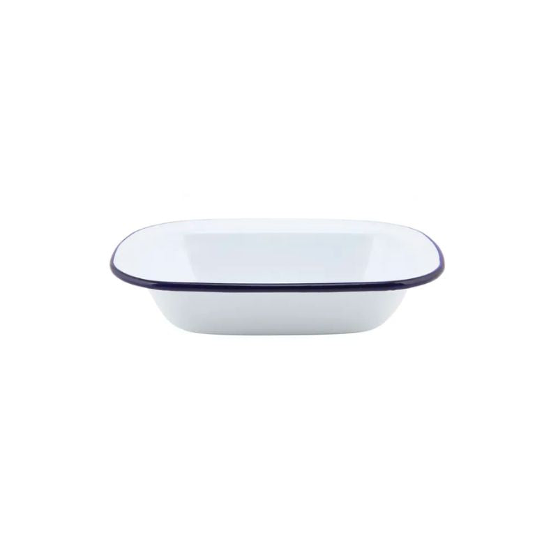 Falcon Enamel Pie Dish - White with Blue Rim NZ