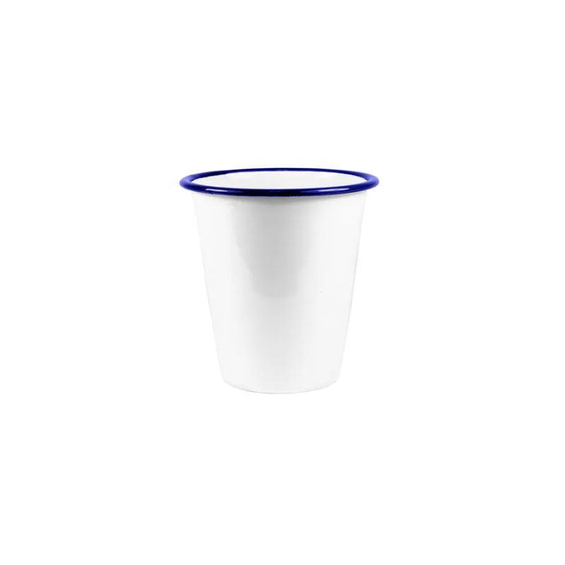 Falcon Enamel Tumbler - White with Blue Rim | NZ