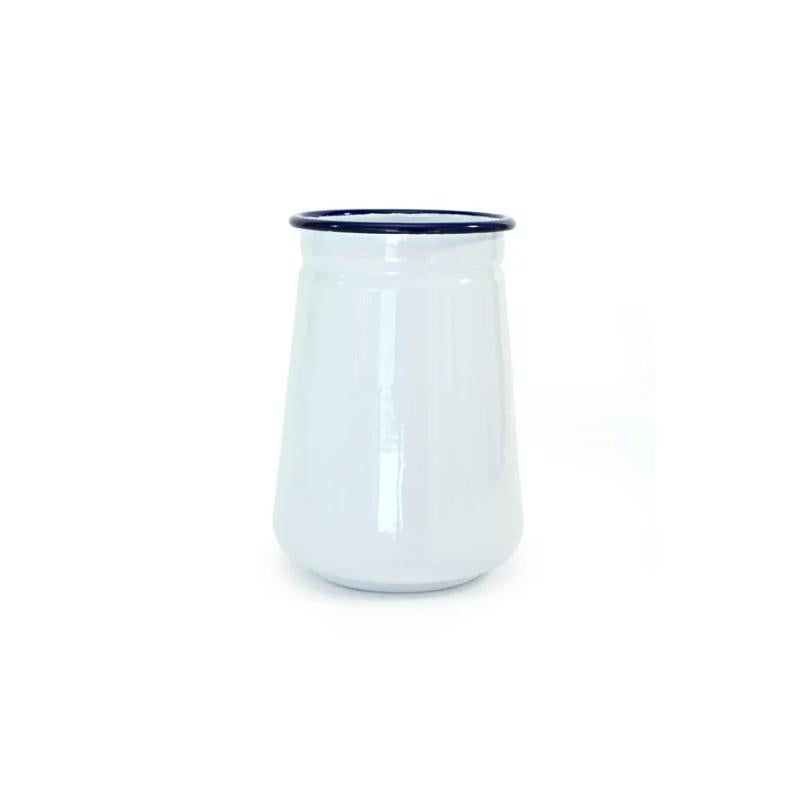 Falcon Enamel Utensil Holder - White with Blue Rim