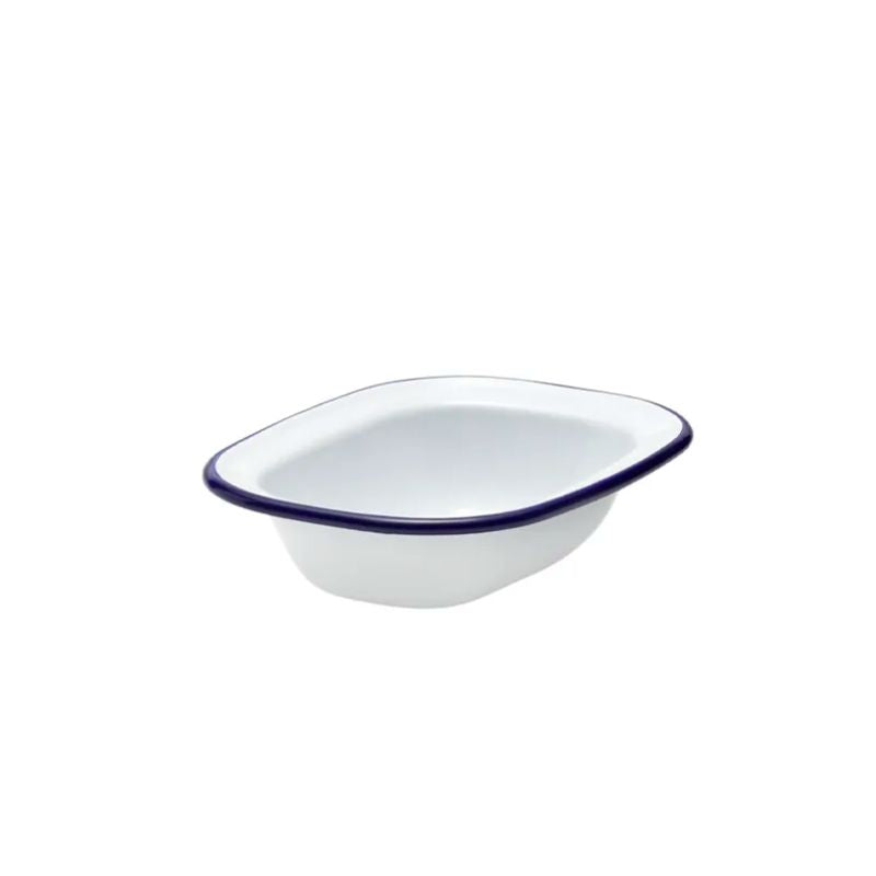 Falcon Enamel Pie Dish - White with Blue Rim NZ