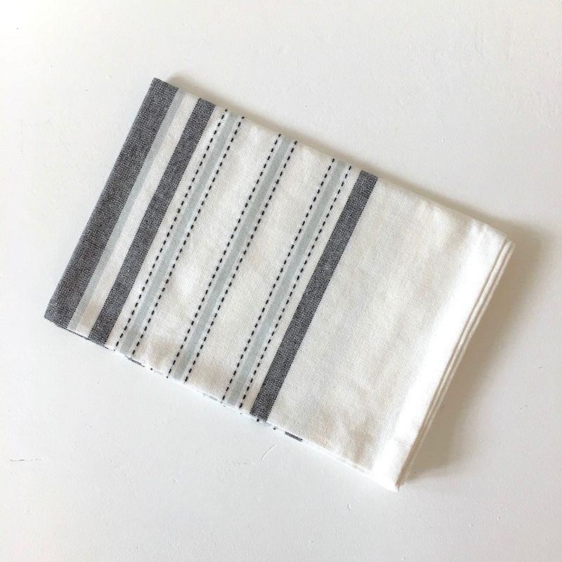 Grey Stripe Cotton Tea Towel NZ
