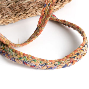 Hogla shopping basket with recycled sari fabric handles NZ