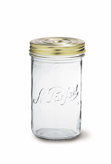 Le Parfait - Bulk Storage Glass Jar Screw Top with Gold Metal 2