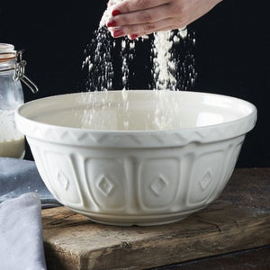 Mason Cash Cream Colour Mixing Bowl with flour being poured into it