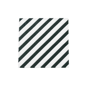 Miss Etoile Black Diagonal Stripe Paper Napkins