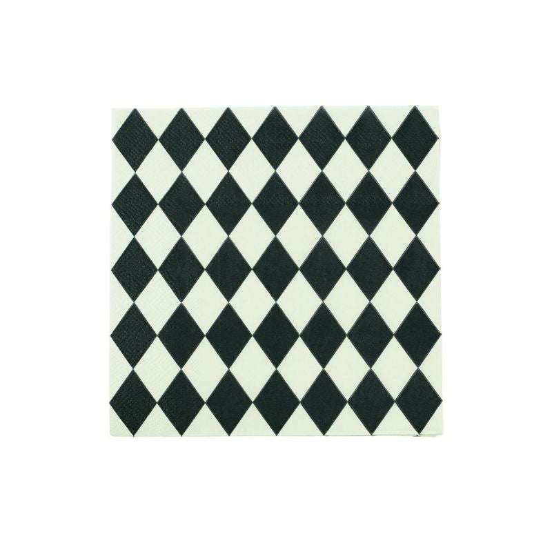 Miss Etoile Green Harlequin Paper Napkins