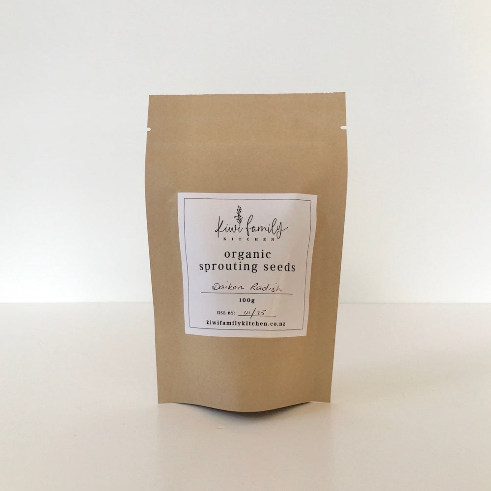 Organic Daikon Radish Sprouting Seeds (100g) NZ