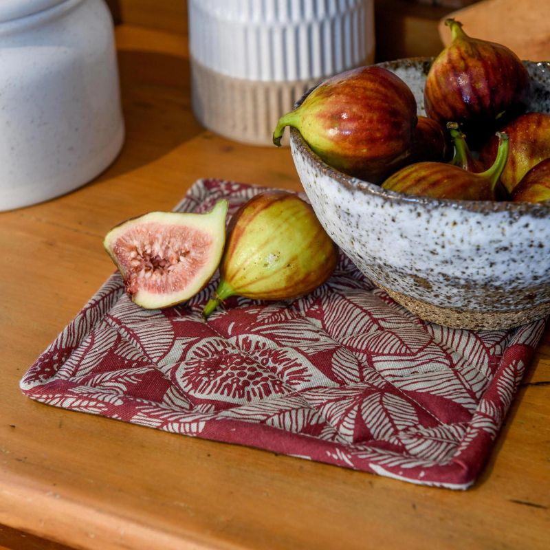 Raine & Humble FIg Tree Pot Holder / Trivet - Ruby