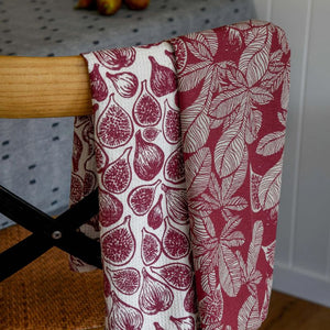 Raine & Humble Fig Tree Tea Towels - Ruby (Set of 2) | NZ