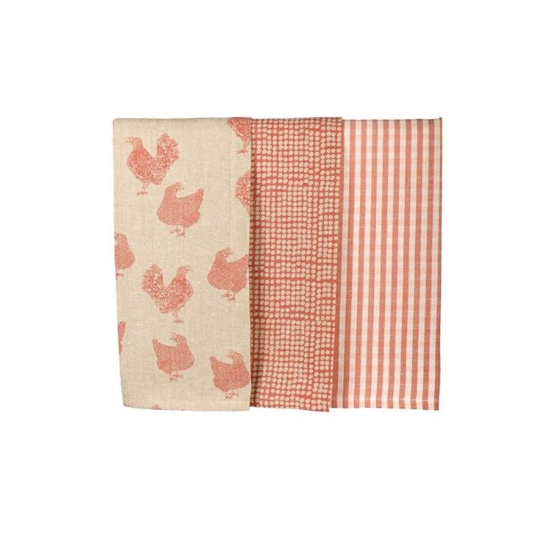 Raine & Humble Henrietta Tea Towels - Fig (Set of 3)