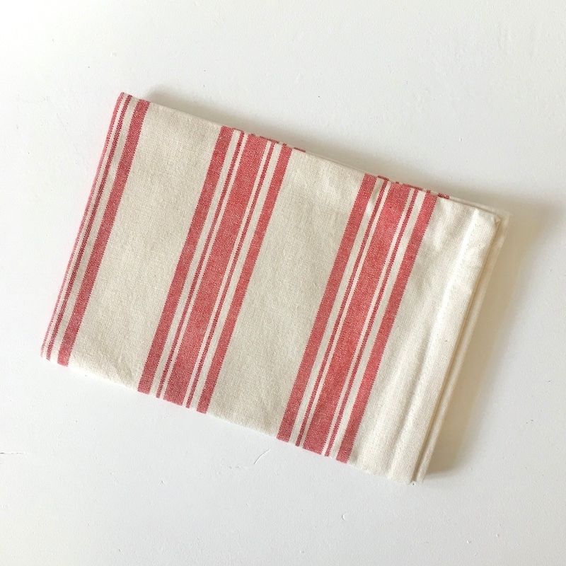 Red Stripe Cotton Tea Towel NZ