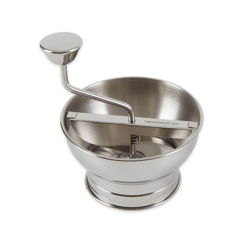 RSVP Endurance Stainless Steel Mini Food Mill on a white background.