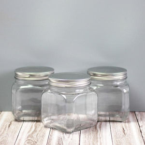 Small sized square glass canisters for pantry storage NZ