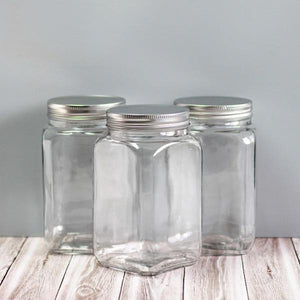 Medium sized square glass canisters for pantry storage NZ