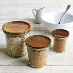 Weck wooden lids transfer Weck jars into stylish storage containers